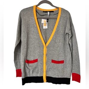 Kenzie Gray Color Block Cardigan Size Small